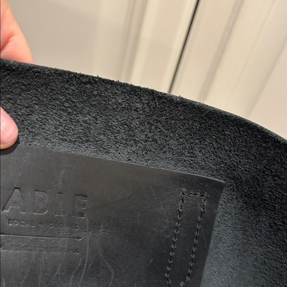 ABLE Classic Black Leather Tote Bag - Picture 7 of 7